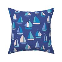 Sailboat adventure blue marine regatta XL wallpaper scale by Pippa Shaw