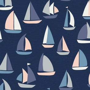 Sailboat adventure moonlight regatta XL wallpaper scale by Pippa Shaw