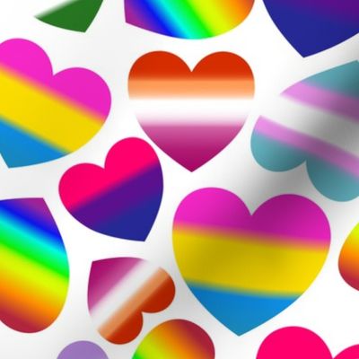 Lgbtq Pride Hearts on White