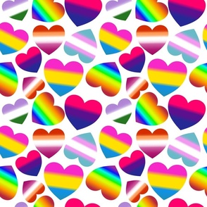 Lgbtq Pride Hearts on White