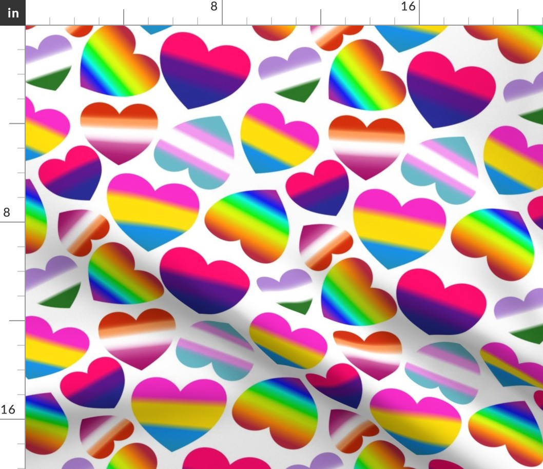 Lgbtq Pride Hearts on White