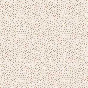 Modern quilt friendly_ Sweet Spring & Summer polka dots_egg shell and soft caramel toast brown_medium scale
