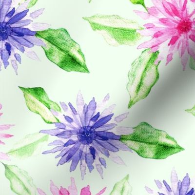 Dahlia pattern in watercolor