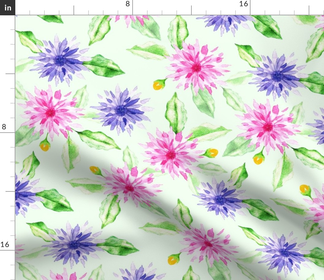 Dahlia pattern in watercolor