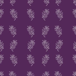 Pinecones on Purple Background 