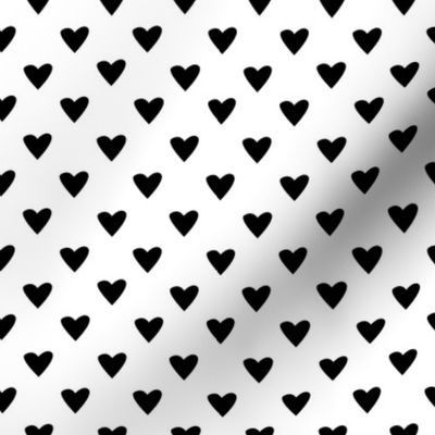 x-small - black hearts on white
