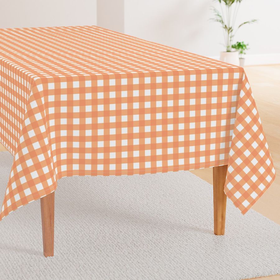 peach gingham