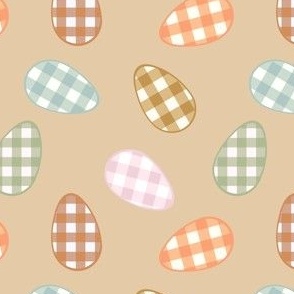 gingham Easter eggs - earthy