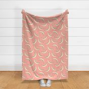 Banana Smoothie Fun Tossed Retro Fresh Fruit Kitchen Food in Cream and Black on Pink - MEDIUM Scale - UnBlink Studio by Jackie Tahara