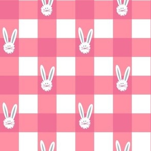 Easter bunny gingham pink