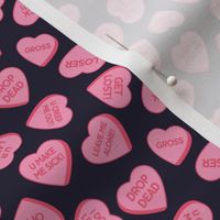 Rude Valentine Conversation Hearts - Black and Pink
