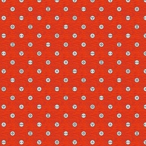 Screw Head Polka Dots on Red