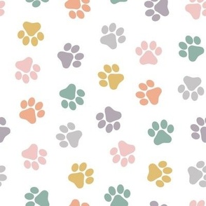 Wet Paw Prints - Muted, Medium Scale