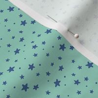 Birthday Stars - Aqua, Medium Scale