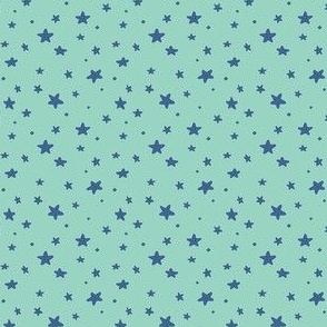Birthday Stars - Aqua, Medium Scale