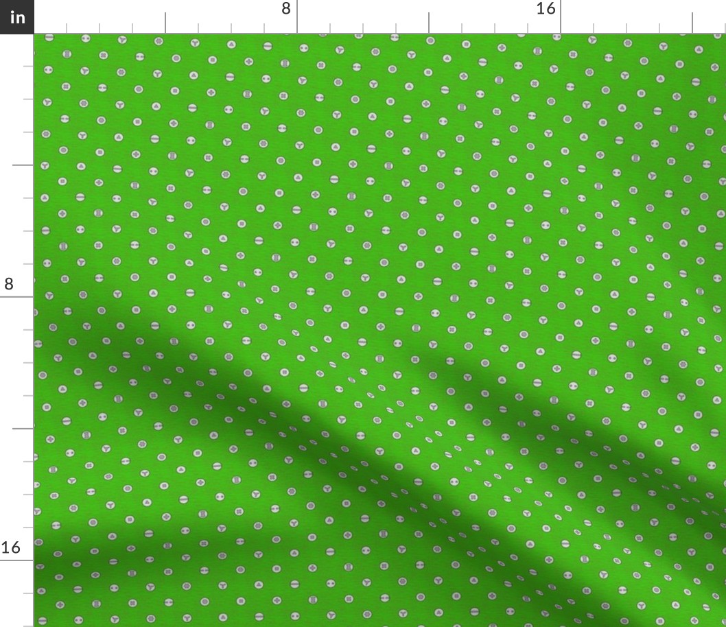 Screw Head Polka Dots on Green