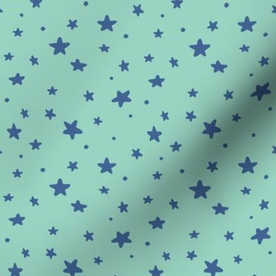 Birthday Stars - Aqua, Large Scale