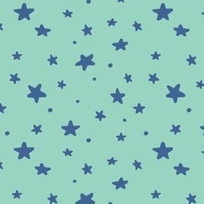 Birthday Stars - Aqua, Large Scale