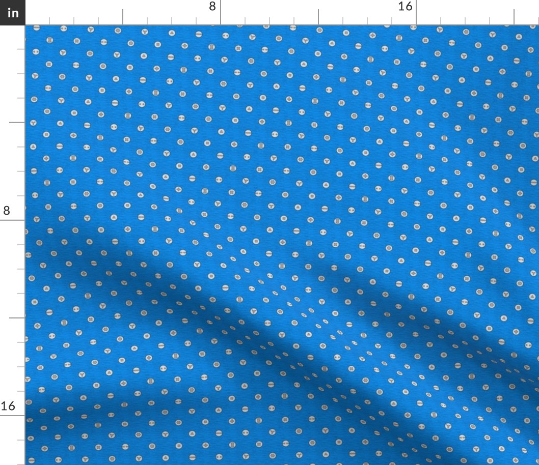 Screw Head Polka Dots on Blue