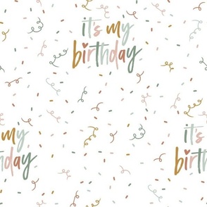 Its My Birthday Confetti - Earth Tones, Large Scale