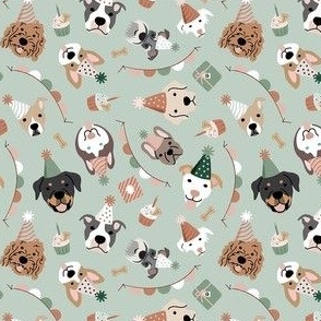 Puppy Party - Earth tones, Small Scale