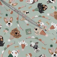 Puppy Party - Earth tones, Large Scale