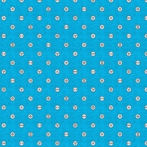 Screw Head Polka Dots on Turquoise Blue