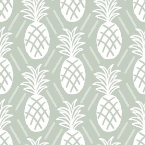 Pineapple Paradise - Sage green, Large Scale