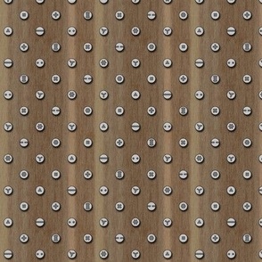 Screw Head Polka Dots on Dark Ash Wood