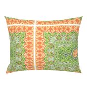 persian knot tea towel orange