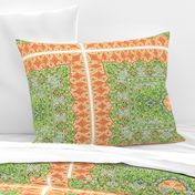 persian knot tea towel orange