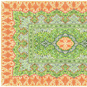 persian knot tea towel orange