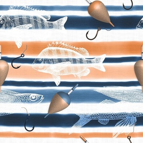 nautical stripes Fishes (Color 2)