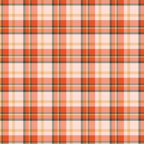 Plaid/Tartan in retro tones of orange and blush - for dopamine home decor, apparel, crafts, bag making