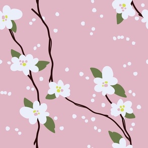 Pastel pink blossom branch, s