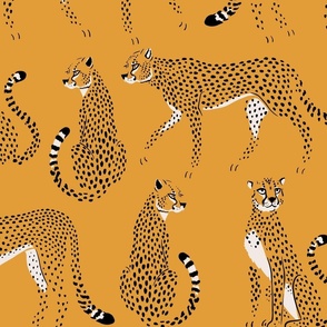 Large Spring Cheetah Pattern - Honey Yellow