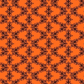 motif indien sur fond orange