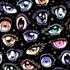 Anime Eyes Fabric, Wallpaper and Home Decor