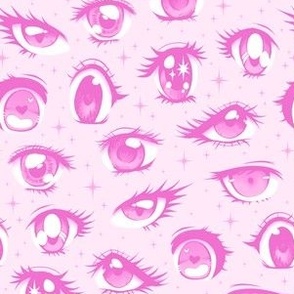  Shojo Anime Eyes Pastel Pink