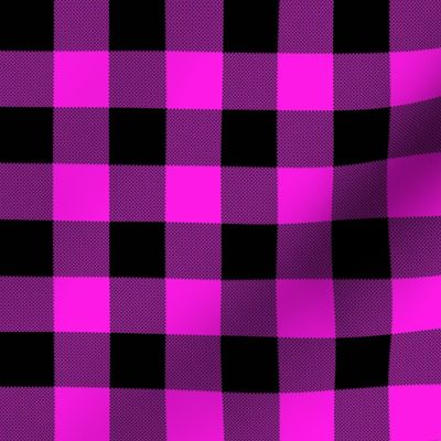 buffalo plaid black and fuchsia 2x2