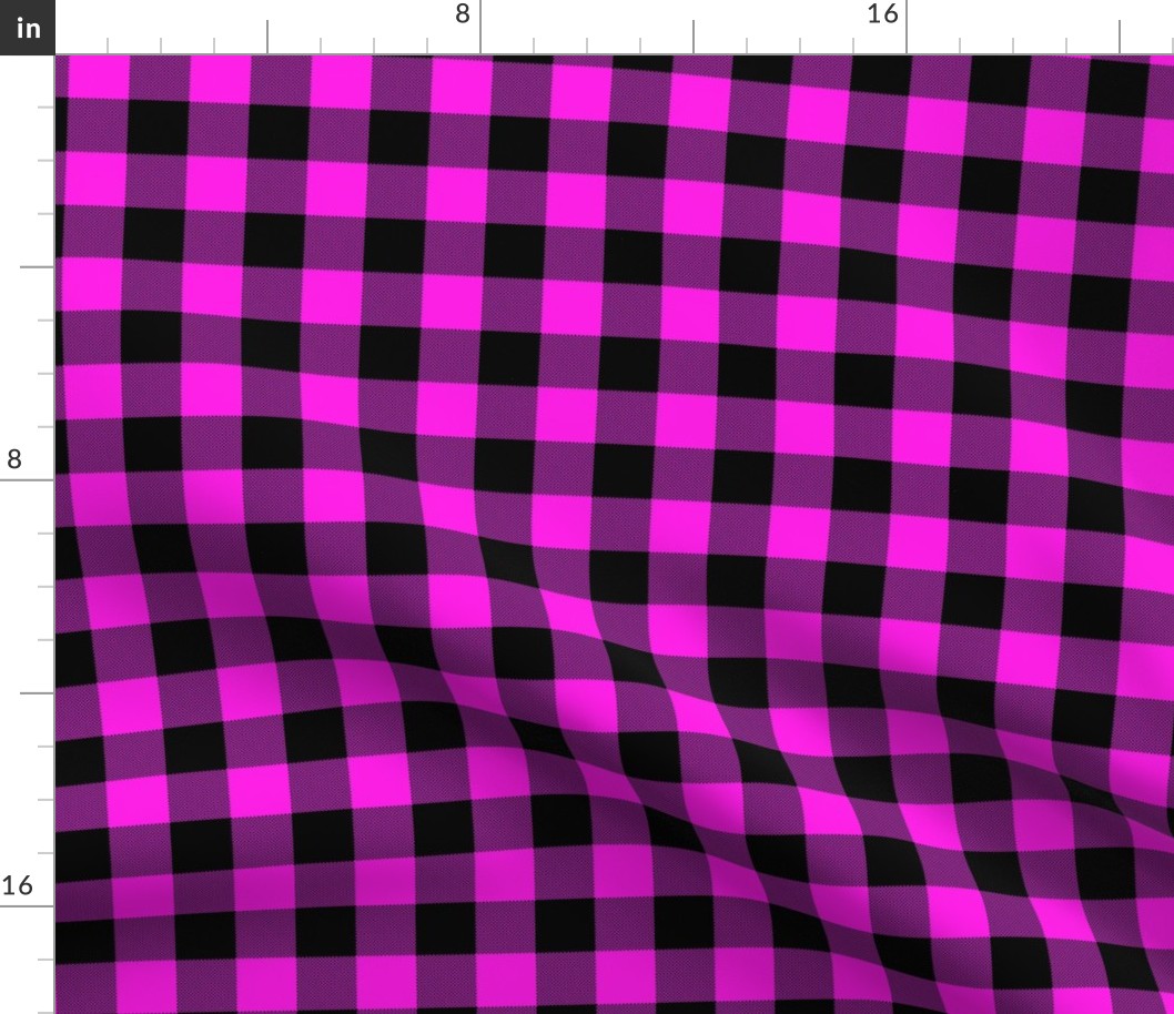 buffalo plaid black and fuchsia 2x2