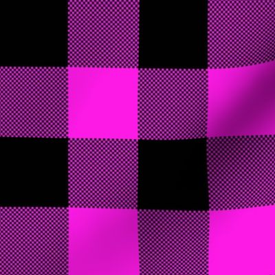 buffalo plaid black and fuchsia 4x4