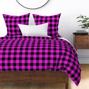 buffalo plaid black and fuchsia 4x4