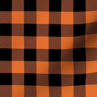 buffalo plaid black and orange 2x2