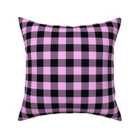 buffalo plaid black and pink 2x2