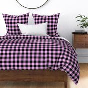 buffalo plaid black and pink 3x3