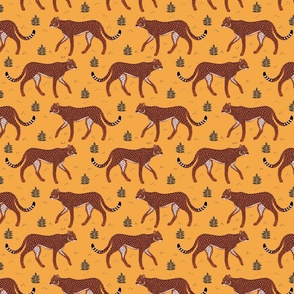 Summer Cheetah Pattern - Mustard Yellow Medium