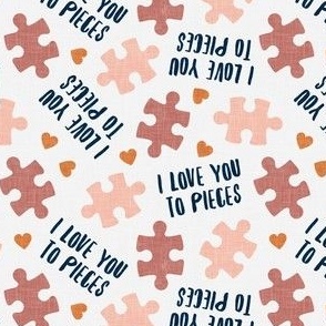 I love you to pieces - puzzle valentines day - multi/cream - LAD22