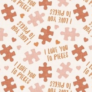 I love you to pieces - puzzle valentines day - boho - LAD22