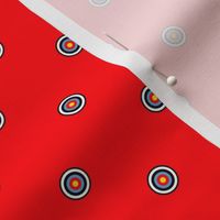 Bullseye Target Polka Dots Small on Red